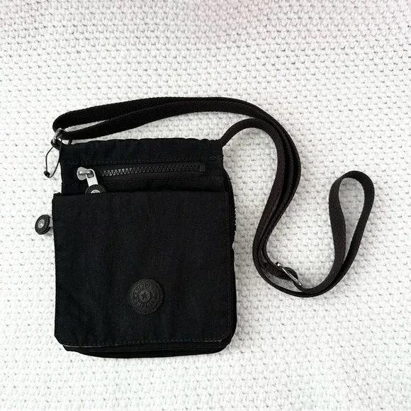 Kipling Black Nylon Live Light New Eldorado Minibag Crossbody Travel Bag No Fob - Picture 1 of 11